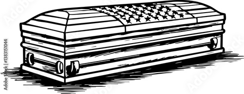 Memorial day commemoration ceremony united states graphic illustration somber setting close-up tribute to fallen heroes