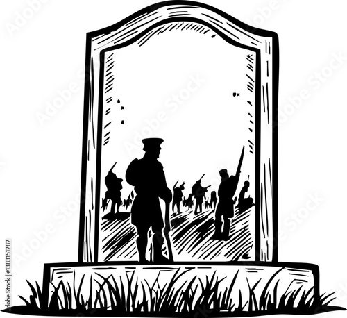 Memorial day tributes honoring heroes at cemetery graphic reflective environment artistic viewpoint