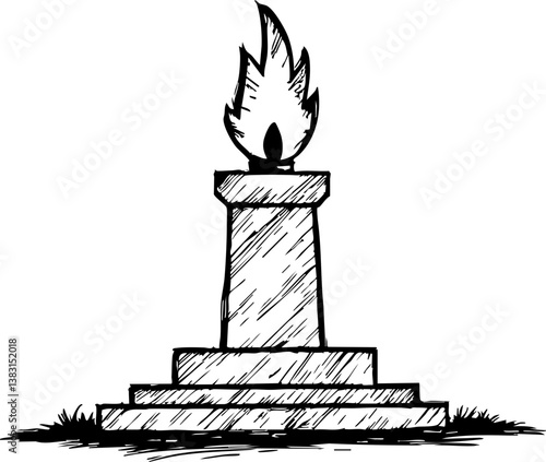 Memorial day tribute public park illustration honoring heroes ground level commemorative concept