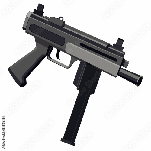 assault rifle isolated on white