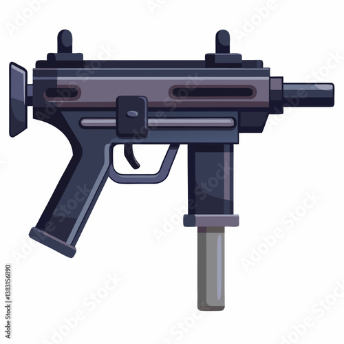 assault rifle isolated on white