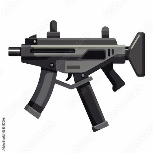 assault rifle isolated on white