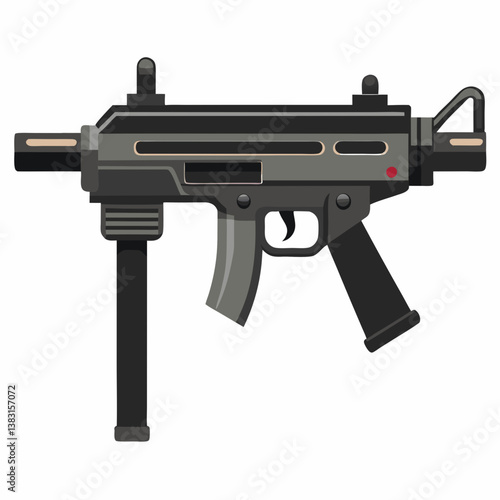 assault rifle isolated on white