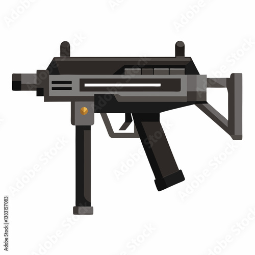 assault rifle isolated on white