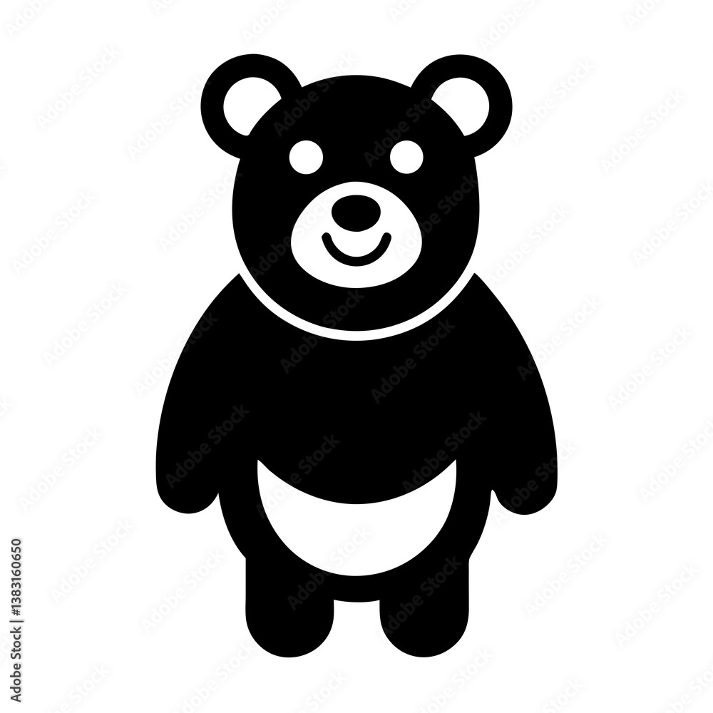 Fototapeta premium Cartoon teddy bear illustration with heart, soft brown fur, and cute design, perfect for children, love, and Valentine's gifts