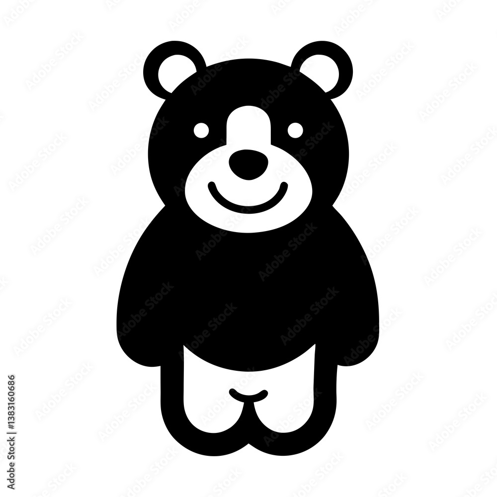 Naklejka premium Cartoon teddy bear illustration with heart, soft brown fur, and cute design, perfect for children, love, and Valentine's gifts