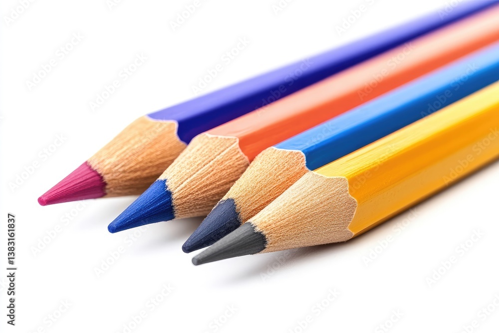 Colorful pencils arranged closely Colorful pencils arranged closely