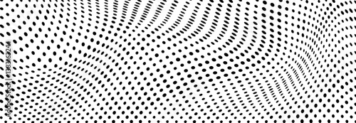 Abstract halftone dotted background. Monochrome pattern with square.  Vector modern futuristic texture for posters, sites, cover, business cards, postcards, interior design, labels and stickers