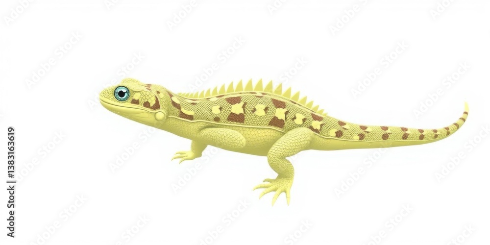 Yellow Lizard Reptile Animal Wildlife Isolated on White Background Yellow Lizard Reptile Animal Wildlife Isolated on White Background