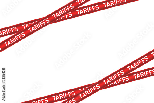 Tariff Tape Country Tariff War, Taxation, Trade war policy Concept with Transparent Background Design