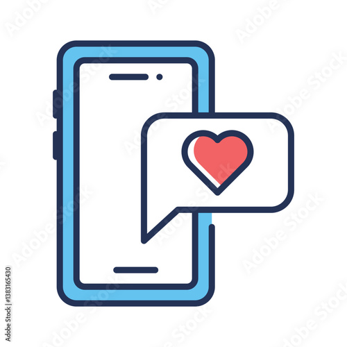 An amazingly designed outline style icon of love chat