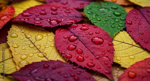 Autumn's Jewel-Toned Tears AI Generated