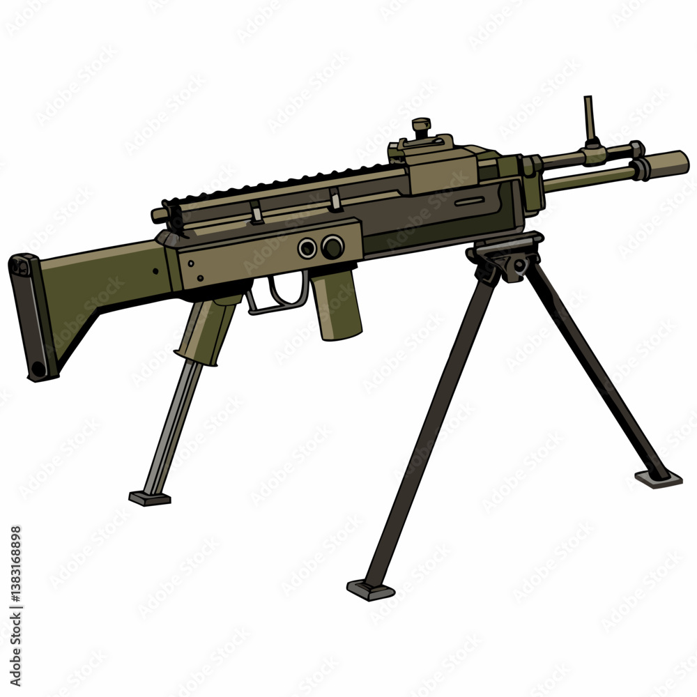 machine gun isolated on white machine gun isolated on white