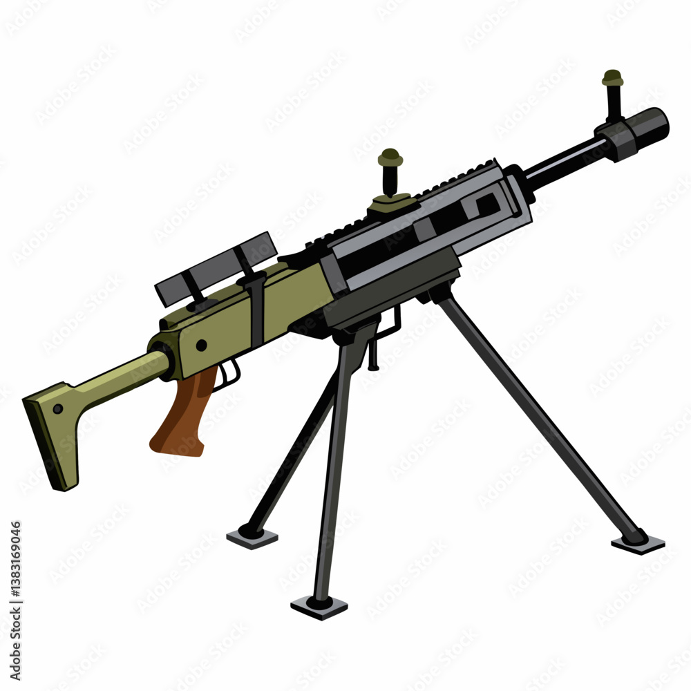 machine gun isolated on white machine gun isolated on white