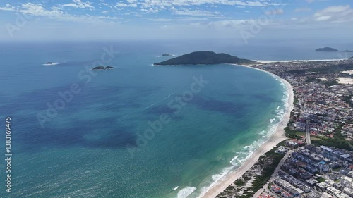 Beautiful coastal view of islands along the beach at Florianopolis