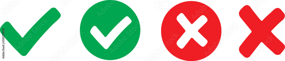 Right and wrong sign icon Right and wrong sign icon