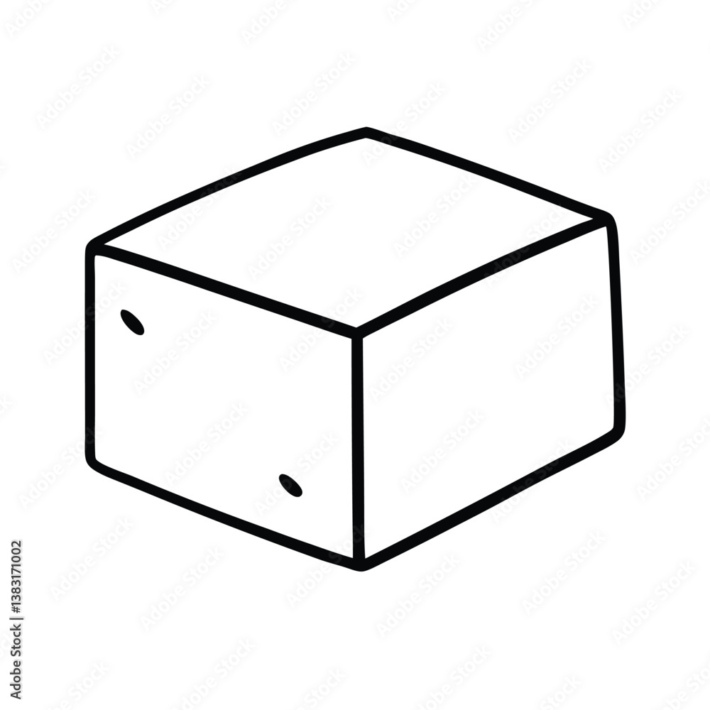 vector illustration of a tofu on white vector illustration of a tofu on white