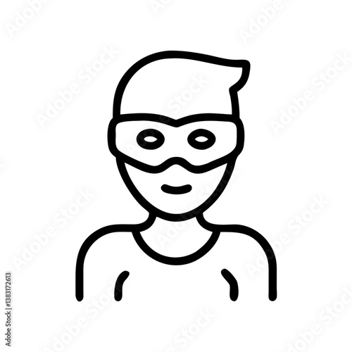 Icon of a masked actor smiling  