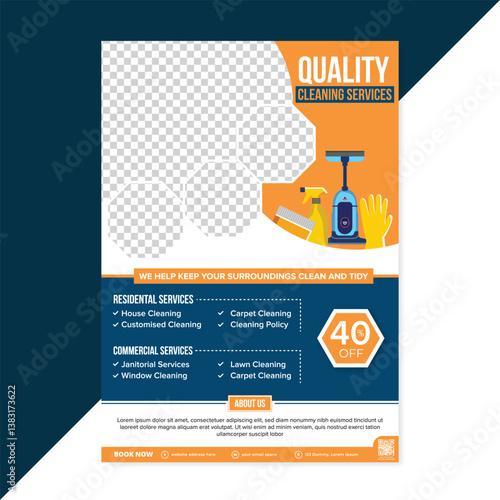 Best Home Cleaning Services flyer.modern and clean editable cleaning flyer template