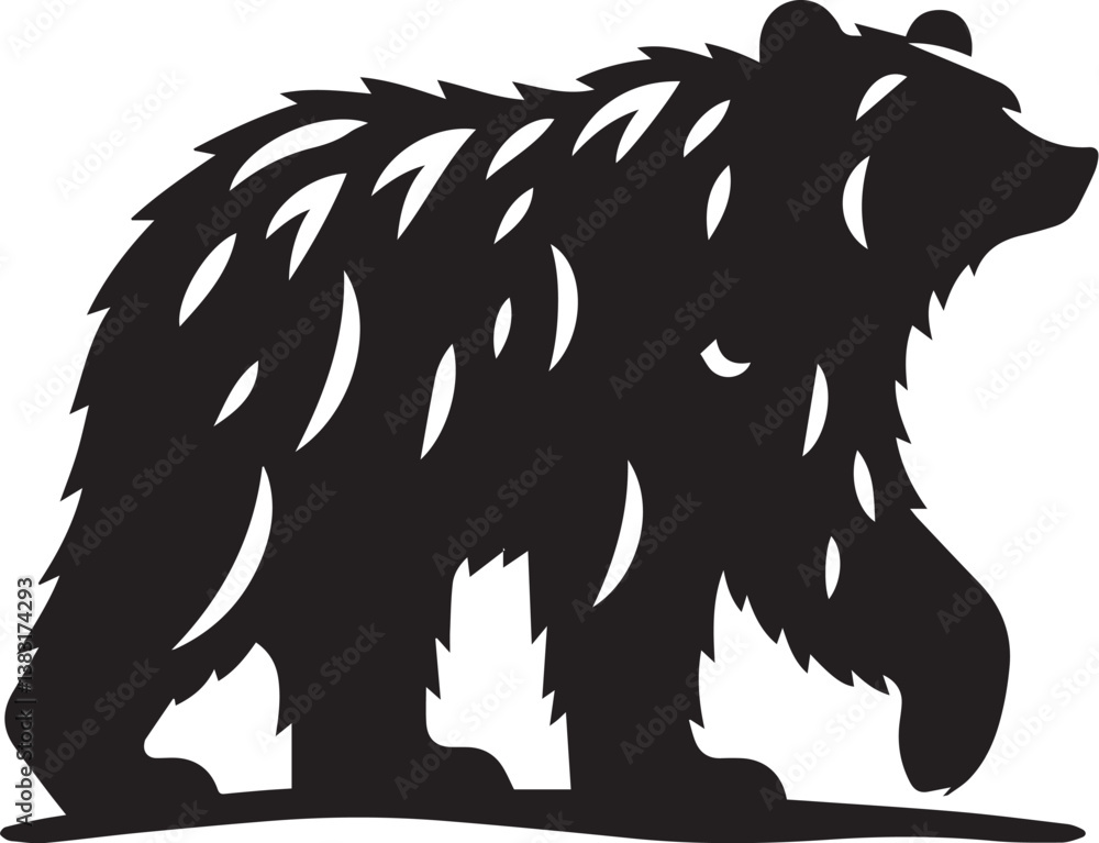 Obraz premium Bear bear silhouette flat vector icon