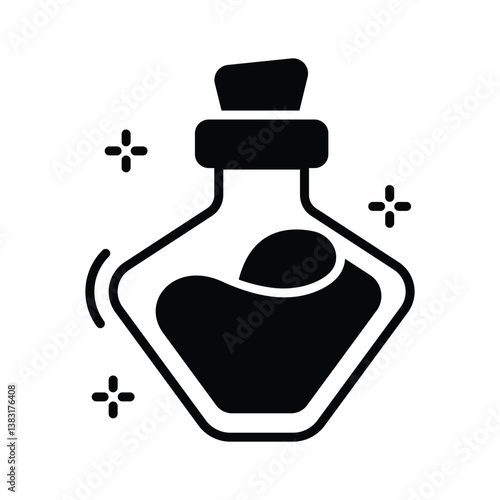 Valentine perfume icon amazingly designed in glyph style