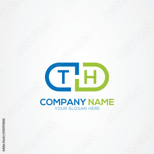 Minimal Monogram Letter TH Medicine Logo Elements