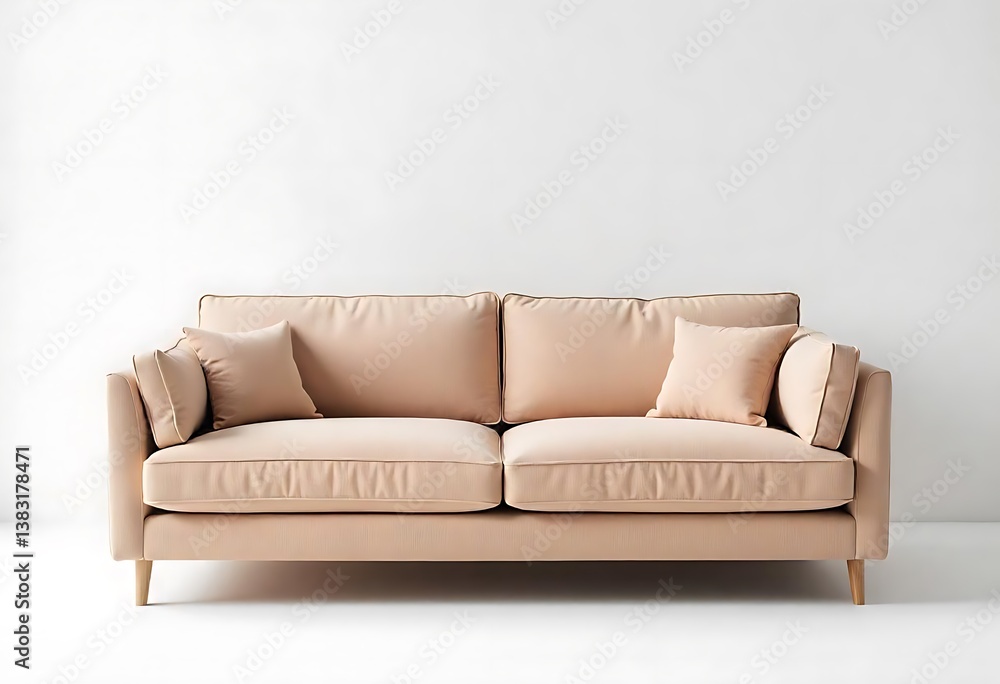 Beige modern sofa isolated on white Beige modern sofa isolated on white