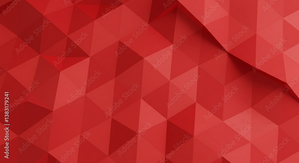 Fototapeta premium Crimson Facets AI Generated