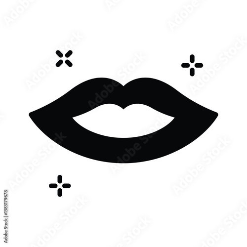 Get this beautifully designed glyph icon of lips