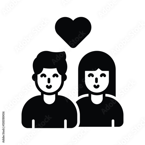 Modern icon of couple love designed in glyph style