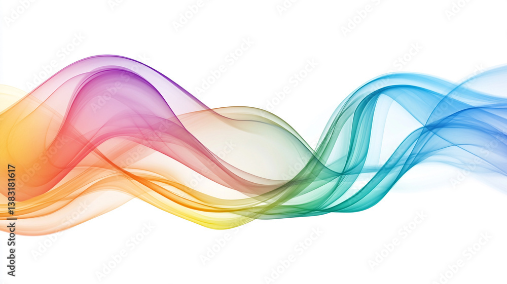 Abstract rainbow wave design, isolated on a white background Abstract rainbow wave design, isolated on a white background