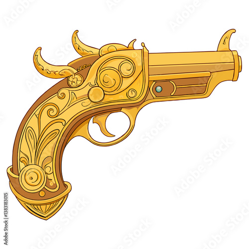 vintage gun isolated on white