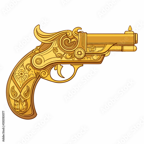 vintage gun isolated on white