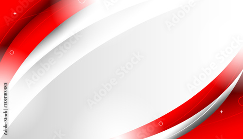 Abstract red and white wavy corporate business background design