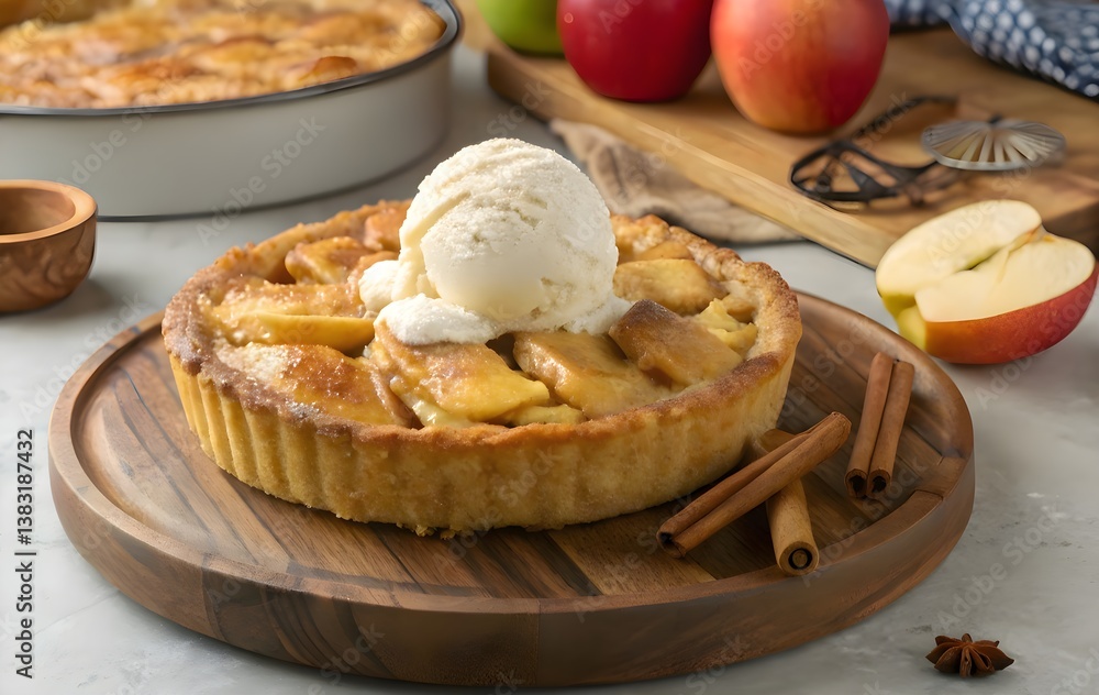 Homemade apple pie with cinnamon Homemade apple pie with cinnamon