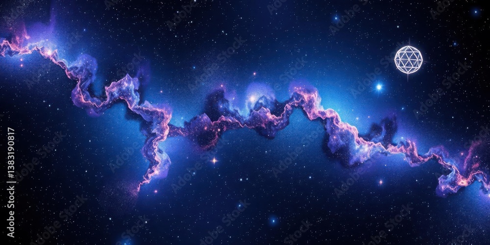 Fototapeta premium Cosmic Nebula Starry Night Sky Galaxy Background Space Exploration