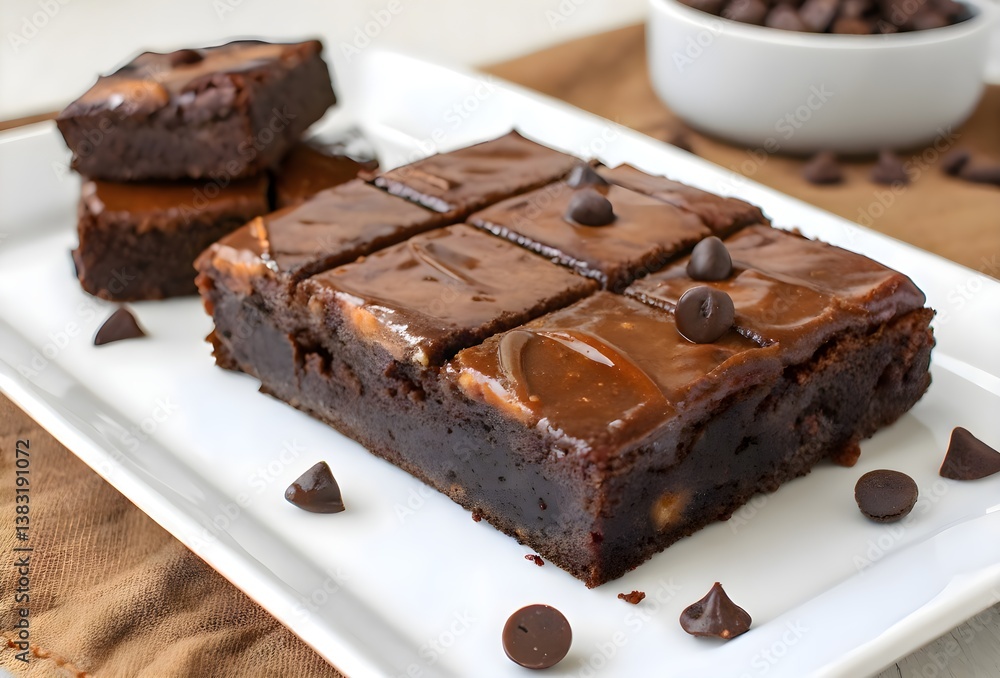 Homemade chocolate brownie with nuts Homemade chocolate brownie with nuts