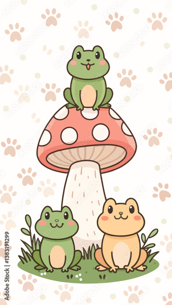Obraz premium frog on a mushroom