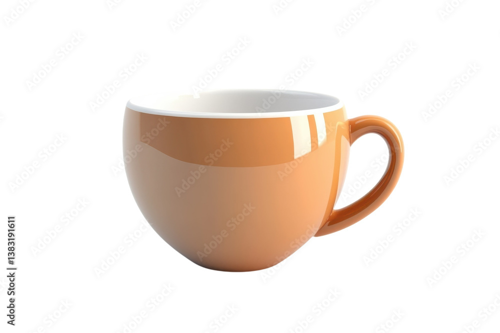 A beautifully simple terracotta cup resting on a soft white background radiates warmth and comfort A beautifully simple terracotta cup resting on a soft white background radiates warmth and comfort