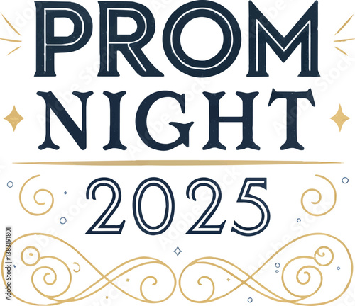 hand drawn font for prom night 2025 vector 