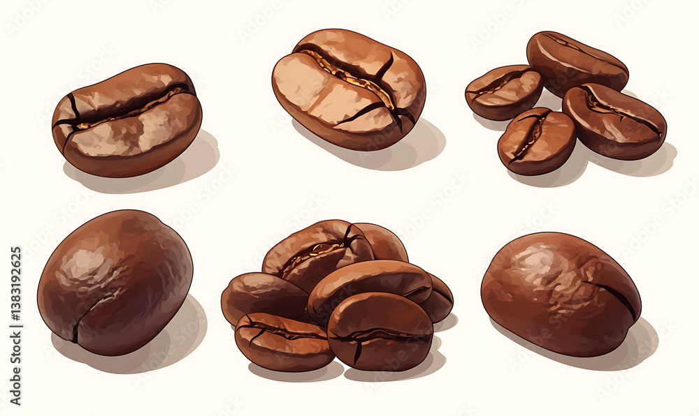 Fototapeta premium Coffee and accessories concept illustrations for wallpaper or advertising