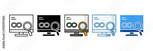 Data Infinity Icon Set Multiple Style Collection