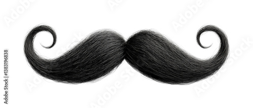 Stylish mustache design graphic creative fun isolated on transparent background