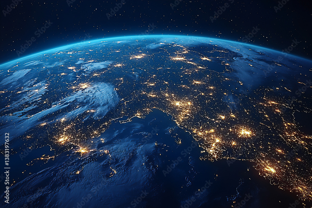 Obraz premium [a sharp and detailed image of the earth at night,