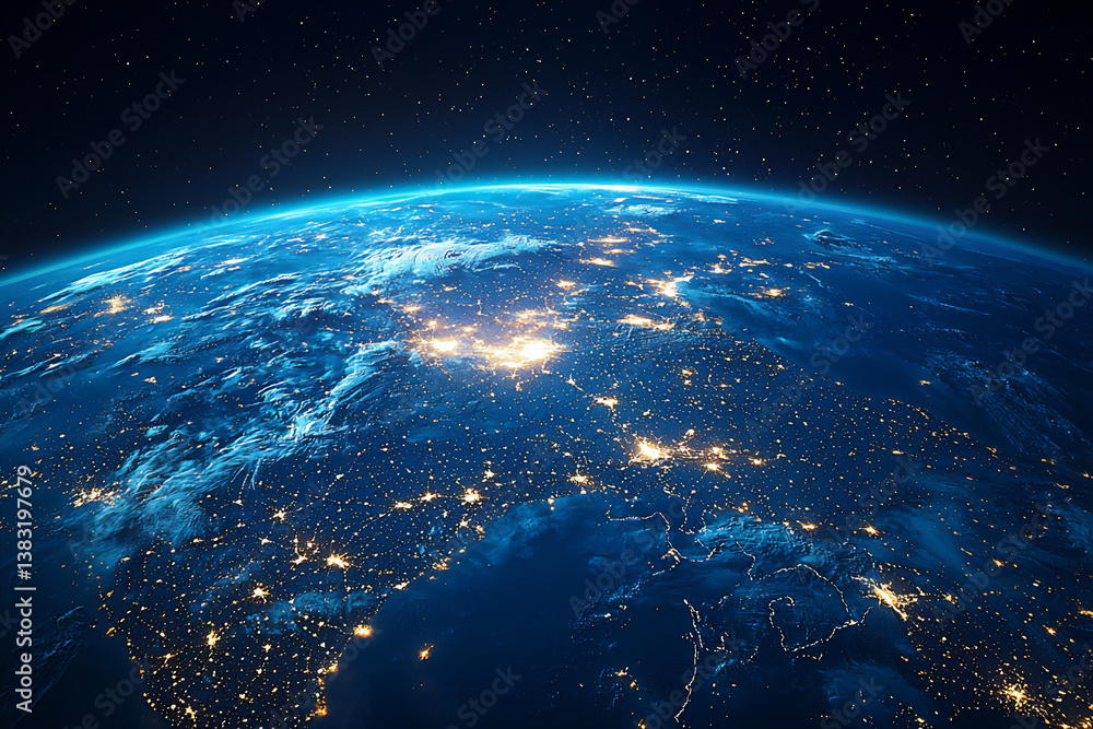 Fototapeta premium [a sharp and detailed image of the earth at night,