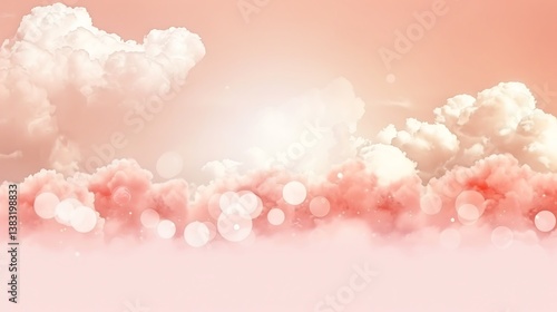 Pink clouds are forming in a beautiful and serene atmospheric environment