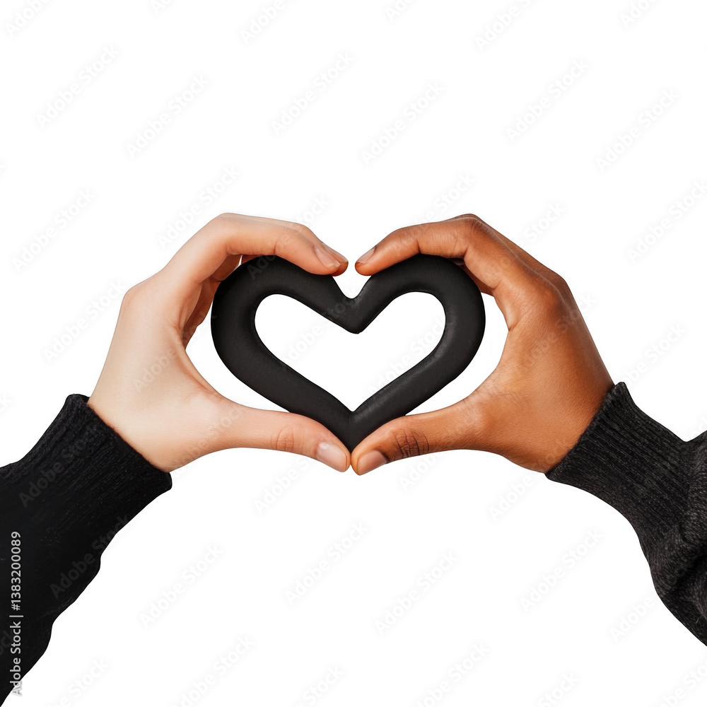 Fototapeta premium Two hands forming a heart shape isolated on transparent background