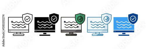 Cyber Wave Icon Set Multiple Style Collection