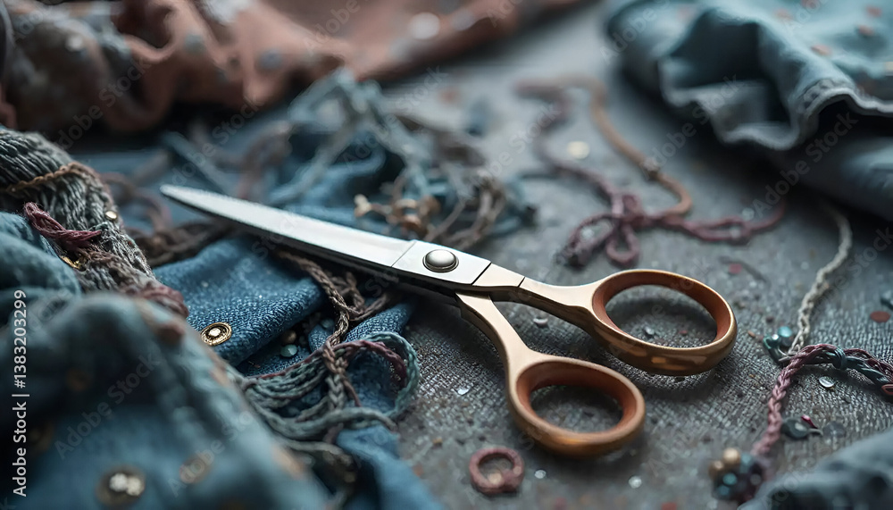 sewing tools on a fabric sewing tools on a fabric