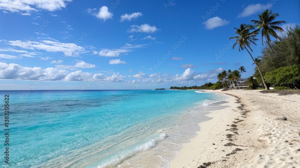 Blue Beautiful Beach Skyline with Sea and Ocean View – Scenic Coastal Landscape Blue Beautiful Beach Skyline with Sea and Ocean View – Scenic Coastal Landscape